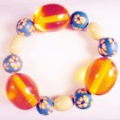 B11 - orange & blue beaded bracelet