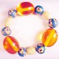 B11 - orange & blue beaded bracelet