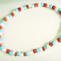 B12 - red, white & blue beaded bracelet