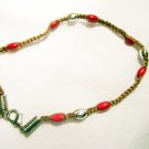 AB8 - red & silver knotted bracelet