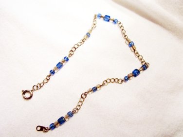 AB15 - blue beaded ankle bracelet