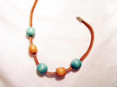 AB16 - turquoise & brown ankle bracelet