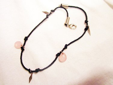 AB19 - pink & black ankle bracelet