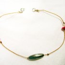 AB21 - silver & red ankle bracelet