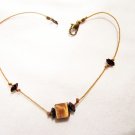 AB23 - brass & brown ankle bracelet