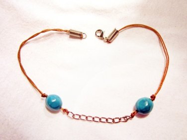 AB24 - turquoise & silver ankle bracelet