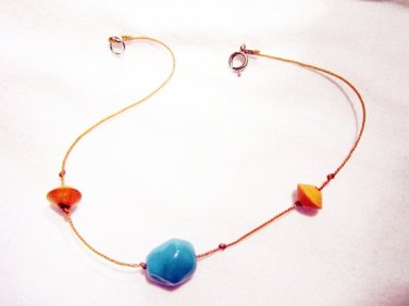 AB25 - turquoise & brown ankle bracelet