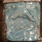 blue bear velvet  cloth diaper