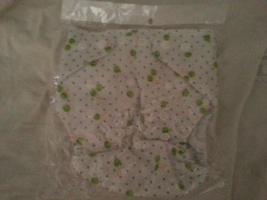 white with green dots