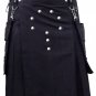 Active Men Black Utility Fashion Kilt