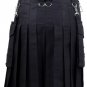 Active Men Black Utility Fashion Kilt
