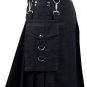 Active Men Black Utility Fashion Kilt