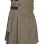 Deluxe Khaki Utility Kilt Custom Made 30-52