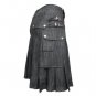 Heavy Weight Grey/Black Denim Cotton Utility Kilt For The Active Man