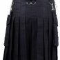 Active Men Black Utility Modern Cargo Kilt Custom Made 30-52