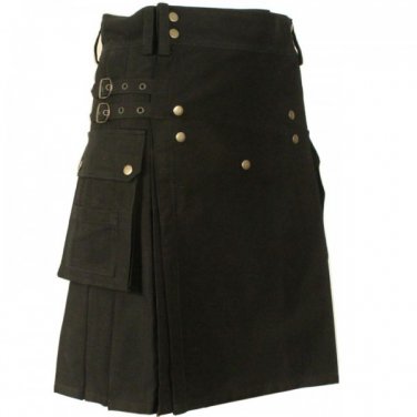 Black Utility Modern Kilt Black Custom Made