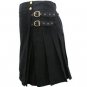 Ladies Black Utility Scottish Kilt Skirt Custom Made