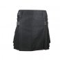 Deluxe Ladies Black Utility Scottish Kilt Skirt Custom Mad