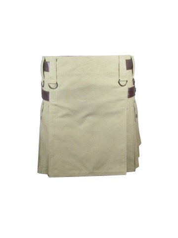 Deluxe Ladies Khaki Utility Scottish Kilt Skirt Custom Made