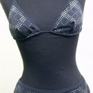 BURBERRY womens 2 pc bikini bathing swim suit BLACK Check L