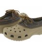 CROCS Khaki Chocolate BROWN Islander Leather shoes M mens 4 W womens 6