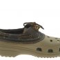 CROCS Khaki Chocolate BROWN Islander Leather shoes M mens 4 W womens 6