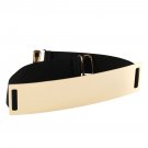1pcs Fashion Elastic Mirror Metal Waist Belt Metallic Bling Gold Plate Wide Obi Band