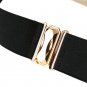 1pcs Fashion Elastic Mirror Metal Waist Belt Metallic Bling Gold Plate Wide Obi Band