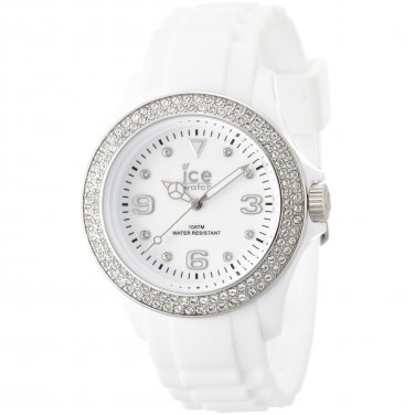 Ice Watch Quartz White Silicone Bracelet White Gem Set Dial Women's Watch - ST.WS.U.S.09