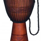 Meinl ADJ2-L+BAG Original African Style Rope Tuned Wood Djembe, Brown, 12-Inch