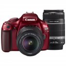 EOS REBEL T3 with 18-55mm lens and 55-250mm lens Red(Japan import EOS Kiss X50)