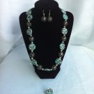 Howlite rock necklace and ring sets