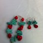 Coal red turquoise bracelet / earrings sets