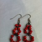 Orange round earrings