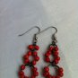 Orange round earrings