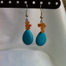 Turquoise drop tear earrings