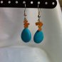 Turquoise drop tear earrings