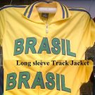 Brasil Track Jacket White Yellow Gold Brasil long sleeve track jacket S-3XL