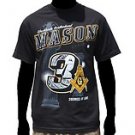 3 DEGREES OF LIGHT MASON  Black  Short sleeve Freemason  Masonic T-Shirt M-4X