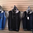 Blue Gray Cotton sleeveless vest hoody jacket Hoodie Hoody jacket Vest M-3X