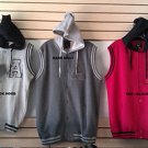 Red Black Cotton sleeveless vest hoody jacket Hoodie Hoody jacket Vest M-3X