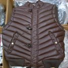 Brown sleeveless down vest Leather Sleeveless Bubble Vest Casual Vest jacket L-2