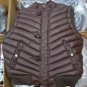 Brown sleeveless down vest Leather Sleeveless Bubble Vest Casual Vest jacket L-2