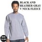 Black V Neck Fleece sweat shirt PRO CLUB Heavy Crew neck sweat shirt S-7X