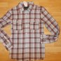 Brownb White long sleeve plaid shirt Sportier long sleeve stripe shirt S