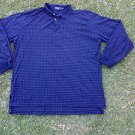Blue White Long sleeve rugby shirt  POLO by RALPH LAUREN Stripe polo shirt 2X