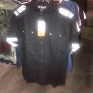Black white short sleeve button up shirt Military style button up shirt XL 2XL