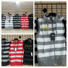 White Gray sleeveless vest  Sleeveless Stripe Zip Up Hoodie Vest  jacket  S-XL