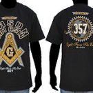 Freemason Mason Masonic Black Gold short sleeve Cotton Mason T shirt  M-5X