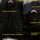 Black sleeveless down vest Leather Sleeveless Bubble Vest Casual Vest jacket M-3